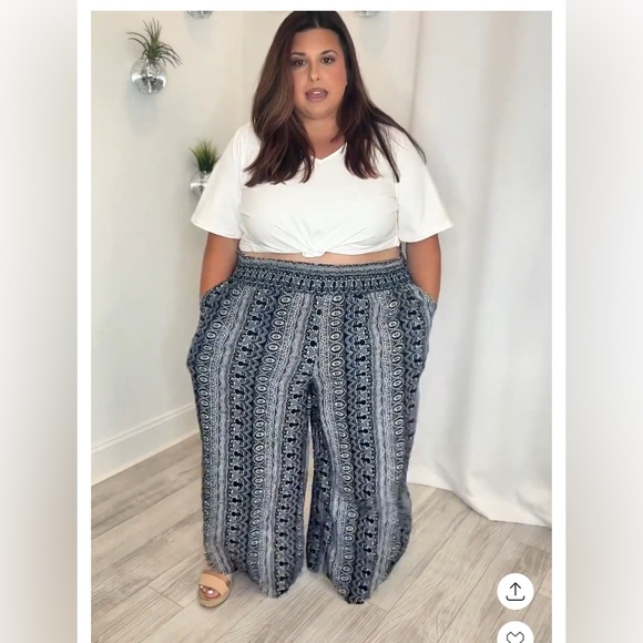 Plus Wide Leg Pants - Picture 1 of 6